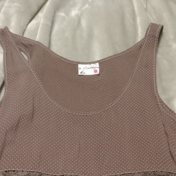 Intimately Free People mini dress Brown/Black Slip Dress - Voile Trapeze - Picture 12 of 16